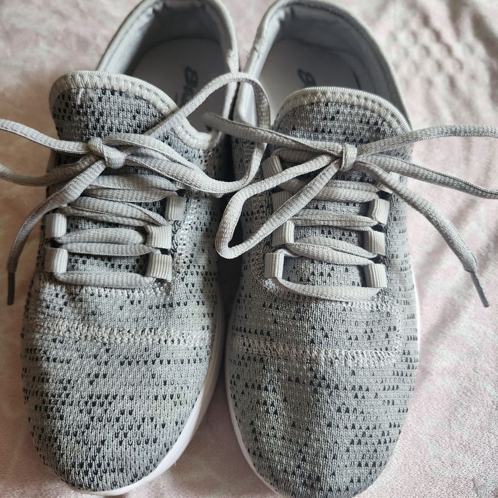 Light Gray Knit Women's Sneakers - Comfortable Everyday Walking Shoes